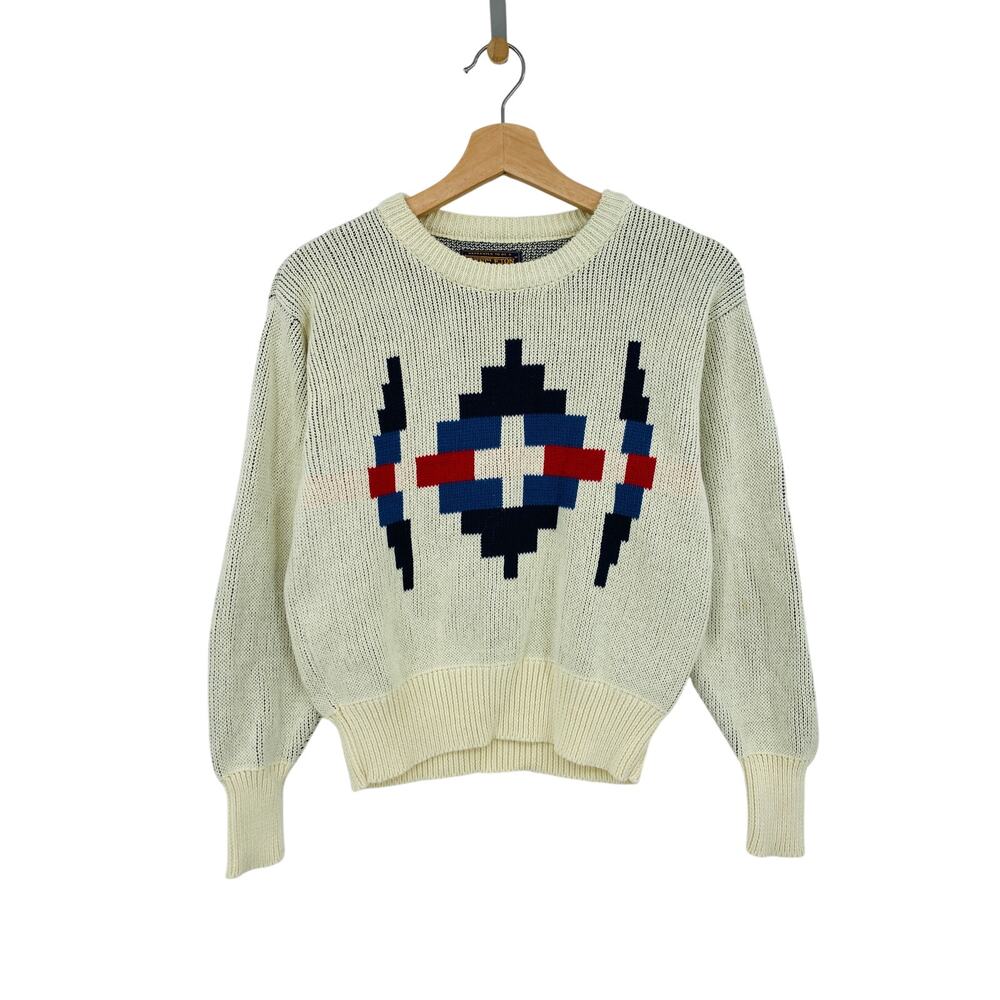 Pendleton cream southwestern crew sweater Portland Collection